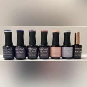 Madam Glam Gel Nail Polish, NEW Bundle of 7 Colors, Cruelty Free